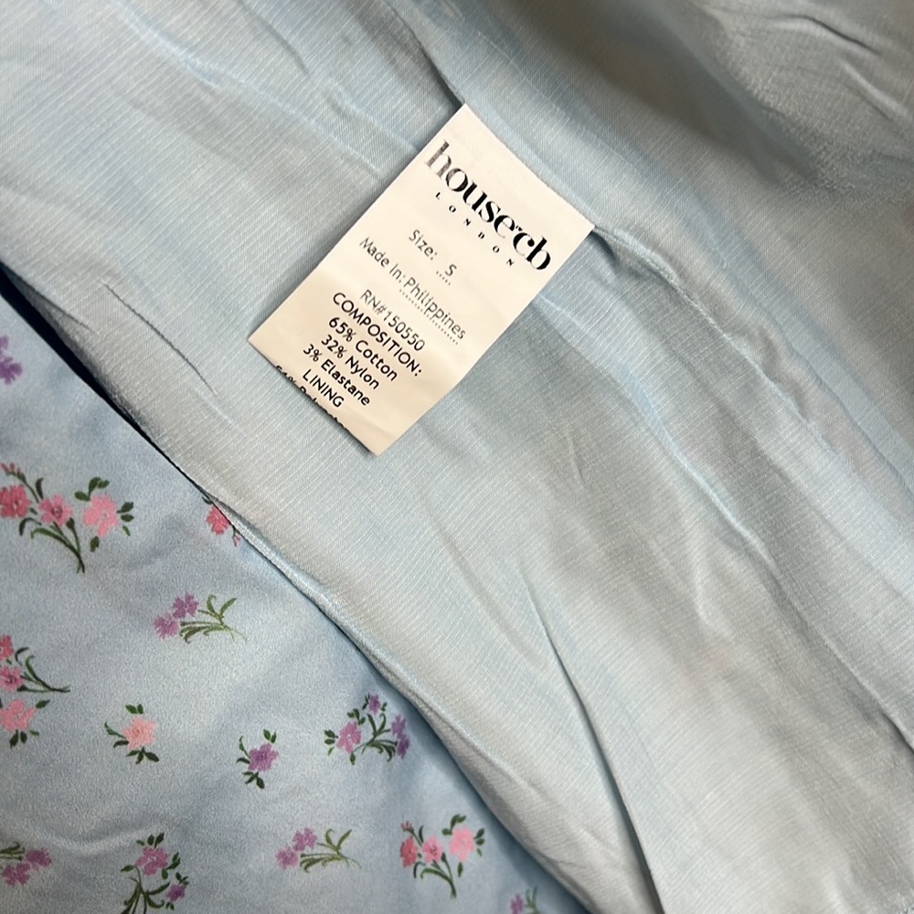 HOUSE OF CB 'Carina' Blue Floral Bustier Midi Dress NWOT - Picture 10 of 10